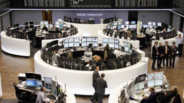 European shares trade mostly lower