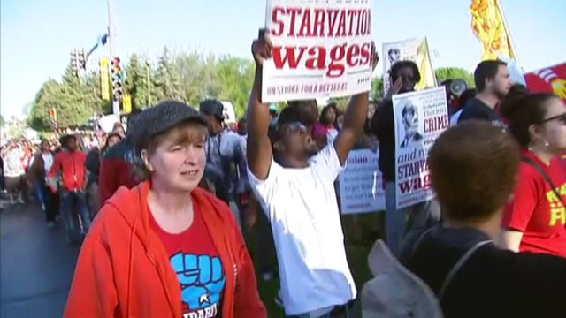 Workers protest at McDonald’s annual meeting