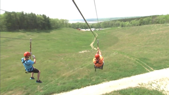 The thrill of a 300 yard zip line