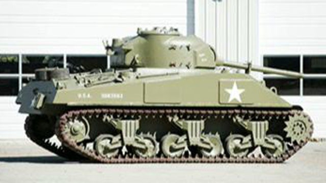 Five Sherman Tanks on the auction block