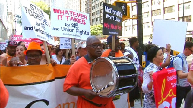 Fast food workers protest nationwide for higher wages