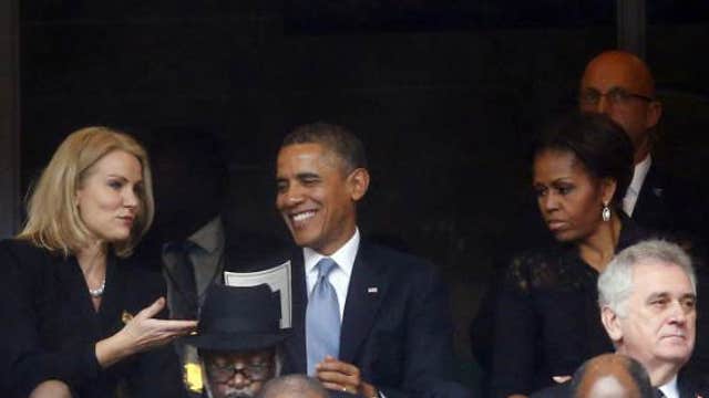 Three world leaders take ‘selfie’ at Mandela memorial