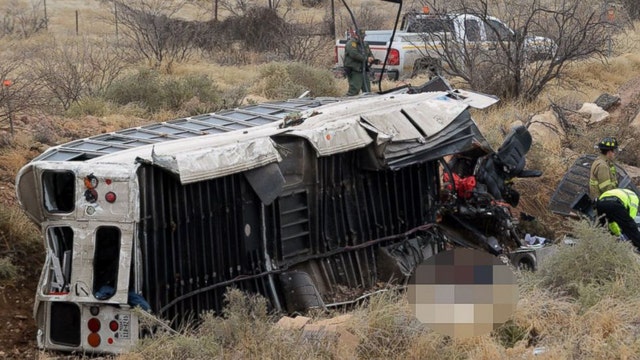 Deadly crash: Prison bus skids off bridge, slams into train