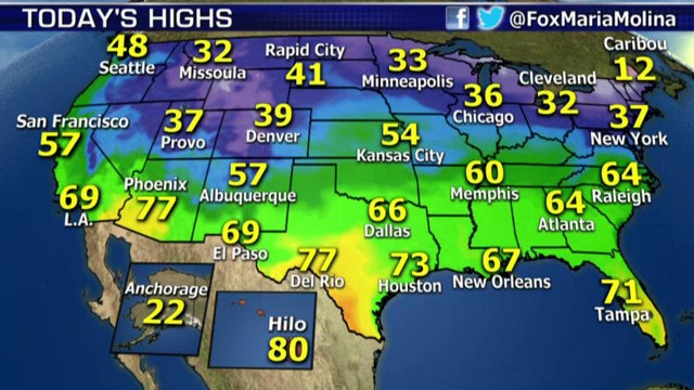 National forecast for Tuesday, January 20