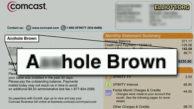 Grapevine: Comcast calls customer 'A-hole' on bill