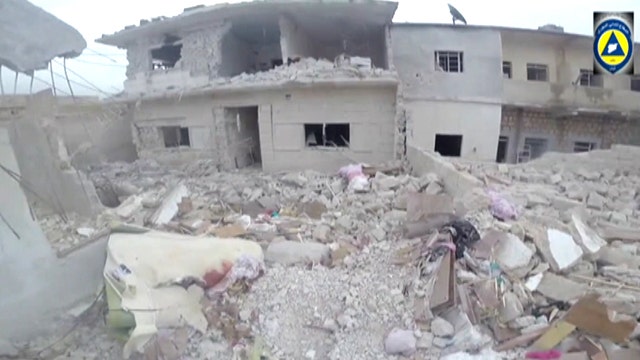 Video purports to show aftermath of shelling by Assad regime