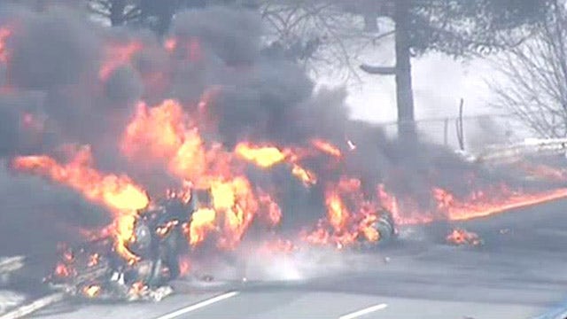 Tanker truck explodes in flames