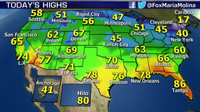 National forecast for Wednesday, March 18