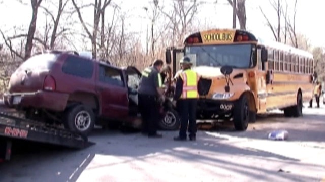 Video captures screams of terror as SUV hits school bus