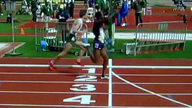 College runner celebrates early, loses at finish line