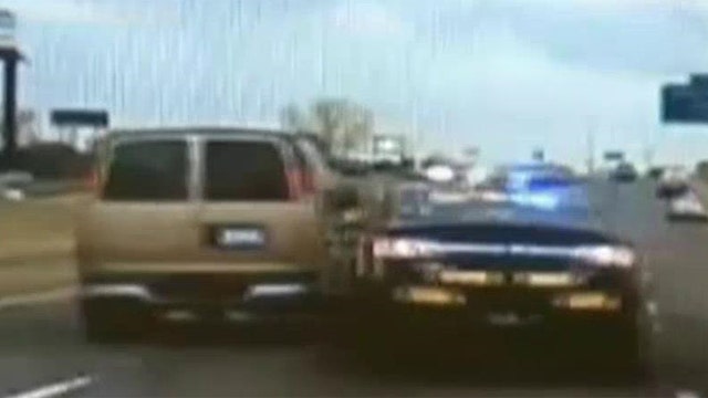 Wild end to police chase of alleged bank robbers