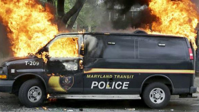 How did peaceful protests erupt into chaos in Baltimore?