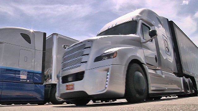 Self driving truck hits the road