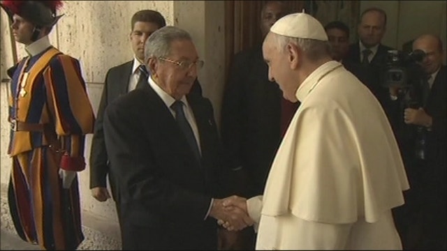 Raul Castro meets Pope Francis
