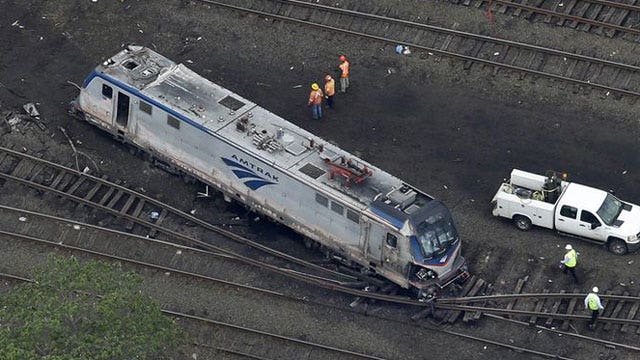 Did projectile hit Amtrak train before derailment?