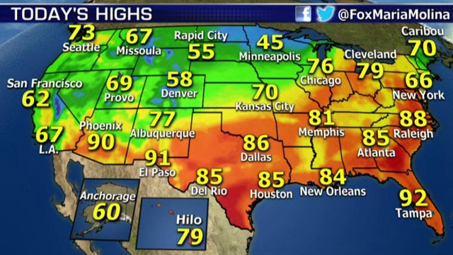 National forecast for Monday, May 18