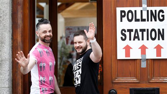 Voters in Ireland taking part in gay marriage referendum