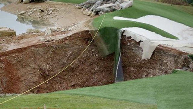 Massive sinkhole opens in Missouri golf course