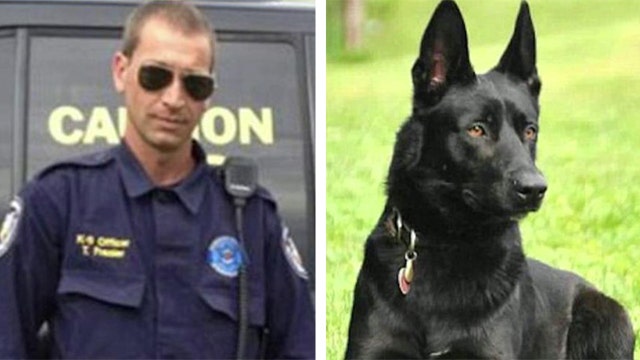 Brave police dog saves sheriff's deputy