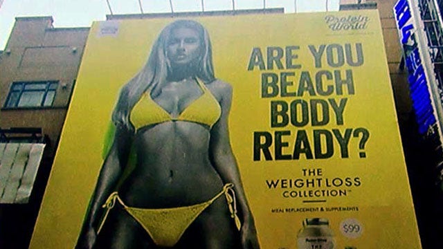 Banned in Britain, controversial beach body ads arrive in US