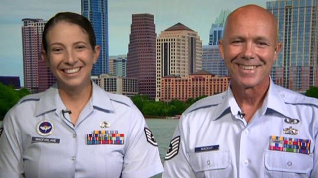 Daughter follows father's footsteps, serves on same base