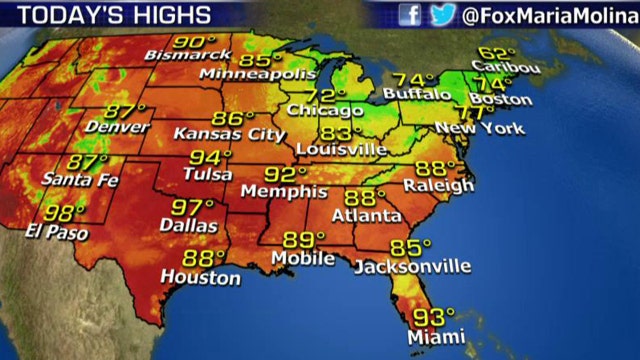 National forecast for Monday, June 29