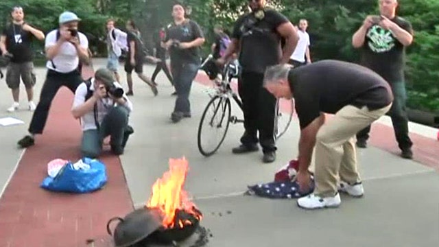 Brooklyn flag-burning rally sparks outrage