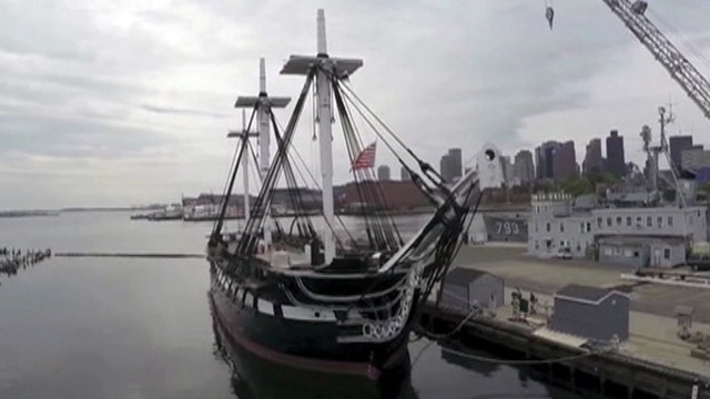 USS Constitution undergoing major repairs in Boston