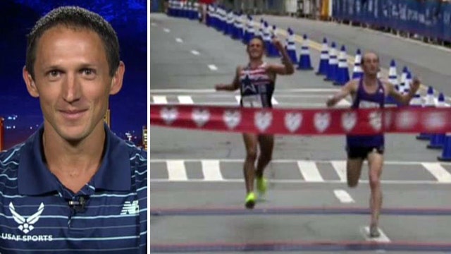 Runner loses race after celebrating too early