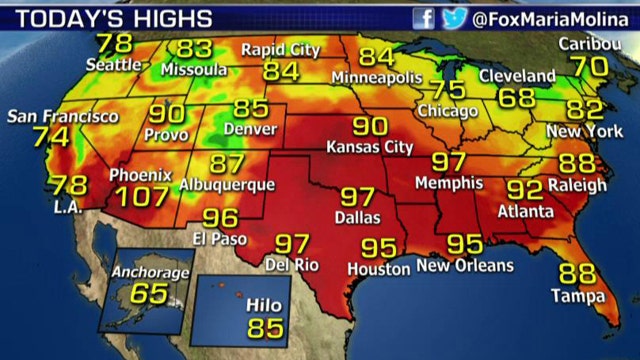 National forecast for Wednesday, July 15