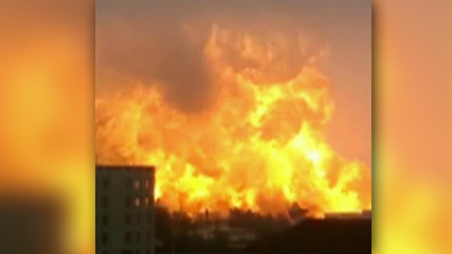 Massive explosion at Chinese petrol plant caught on camera