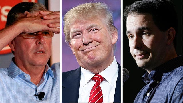 GOP rivals forced to react to Trump's candidacy