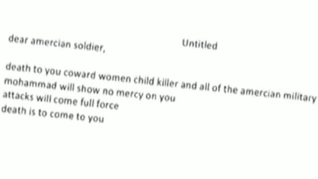 Attacks will come: Hostile note left on service member's car