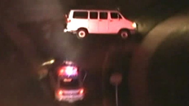 Cop flips van to end wild two-hour high-speed chase