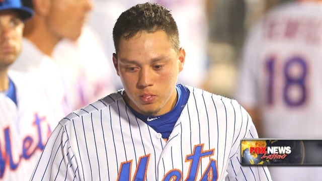 Wilmer Flores wiped away tears during the game
