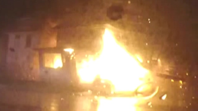 Huge explosion after car crash rips home apart