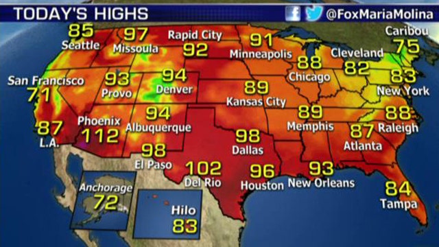 National forecast for Thursday, August 13