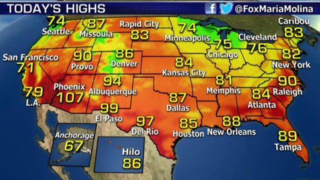 National forecast for Thursday, August 20