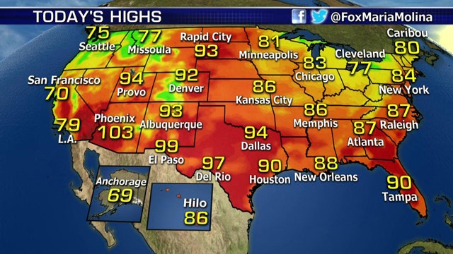 National forecast for Friday, August 21