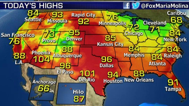 National forecast for Wednesday, August 26