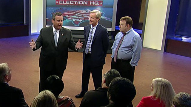 Chris Christie takes questions from a focus group