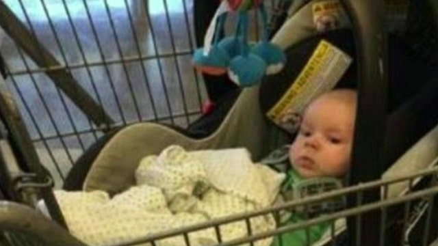 Mom charged for leaving child in shopping cart
