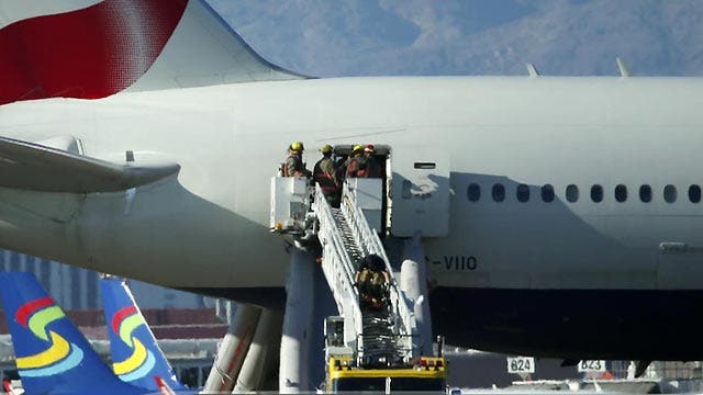 British Airways plane catches fire