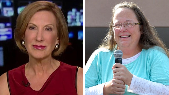 Carly Fiorina reacts to the fallout over the Kim Davis case
