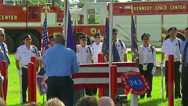 World Trade Center beam dedicated at Kennedy Space Center