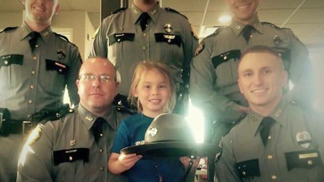 Little girl's act of kindness to cops goes viral