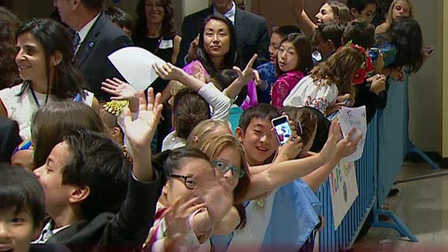 Children's enthusiasm for Pope Francis is palpable