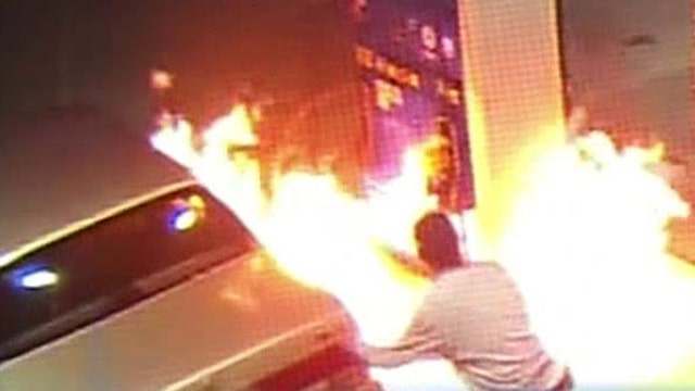 Man sets gas pump on fire trying to kill a spider