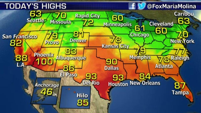 National forecast for Tuesday, October 13