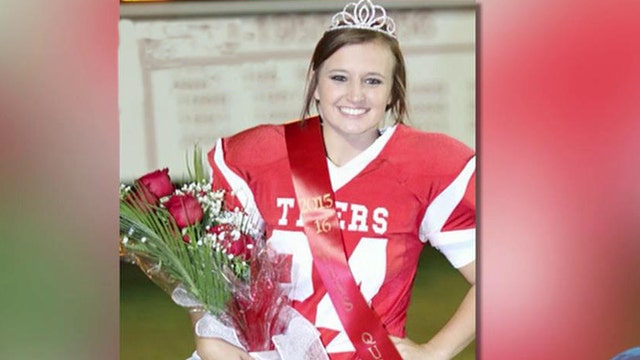 Homecoming queen kicks field goal for dad